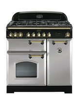 RANGEMASTER CDL90DFFRP/B Classic Deluxe 90 Dual Fuel Royal Pearl with Brass Trim