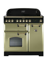 RANGEMASTER CDL90ECOG/B Classic Deluxe 90 Ceramic Olive Green with Brass Trim