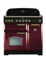 RANGEMASTER CDL90ECCY/B Classic 90 Deluxe Ceramic Cranberry with Brass Trim