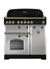 RANGEMASTER CDL90ECRP/B Classic 90cm Deluxe Ceramic Royal Pearl with Brass Trim