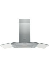 HOTPOINT PHGC94FLMX 90cm Chimney Cooker Hood Stainless Steel & Glass
