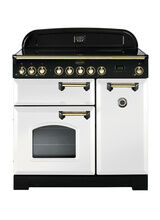 RANGEMASTER CDL90EIWH/B Classic 90 Deluxe Induction White with Brass Trim