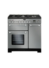 RANGEMASTER KCH90DFFSS/C Kitchener 90 Dual Fuel Stainless-Steel with Chrome Trim