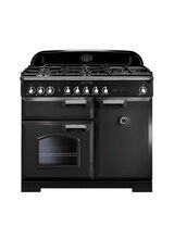 RANGEMASTER CDL100DFFCB/C Classic Deluxe 100cm Dual Fuel Charcoal Black with Chrome