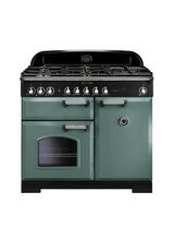 RANGEMASTER CDL100DFFMG/C Classic Deluxe 100cm Dual Fuel Mineral Green with Chrome