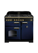 RANGEMASTER CDL100DFFRB/B Classic Deluxe 100cm Dual Fuel - Regal Blue with Brass
