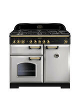 Rangemaster CDL100DFFRP/B Classic Deluxe 100cm Dual Fuel Range Royal Pearl with Brass