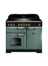 RANGEMASTER CDL100EIMG/B Classic Deluxe 100cm Induction Mineral Green with Brass