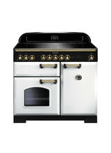 RANGEMASTER CDL100EIWH/B Classic Deluxe 100cm Induction White with Brass