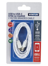 STATUS SPCTC3.1USBSW1P6 2m USB-B to USB-C Sync and Charge Braided Cable