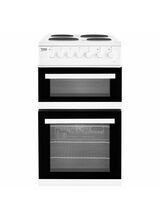 BEKO EDP503W 50cm Electric Double Oven Cooker Solid Plate White