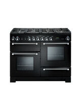 RANGEMASTER KCH110NGFBL/C Kitchener 110 Gas Black with Chrome trim