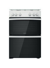 INDESIT ID67G0MCWUK Gas Double Cooker 60cm White