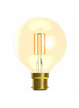 BELL 4W BC B22 LED Filament Bulb Vintage Globe Amber Glass 2000K (40w Equiv)