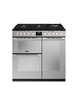 STOVES 444411461 Sterling Deluxe S900DF Dual Fuel Range Cooker Gas Through Glass 90cm Stainless Steel NEW FOR 2023