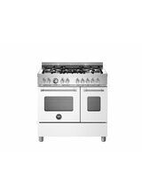 Bertazzoni Master 90cm Range Twin Oven Dual Fuel White MAS95C2EBIC