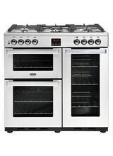 BELLING 444444069 Cookcentre 90cm Dual Fuel Range Cooker Professional Stainless Steel