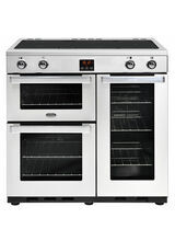 BELLING 444444078 CookCentre 90cm Range Cooker Induction Hob Professional Stainless Steel