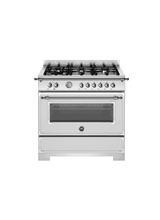Bertazzoni Heritage 90cm Range Cooker Single Oven Dual Fuel Stainless Steel HER96L1EXT2