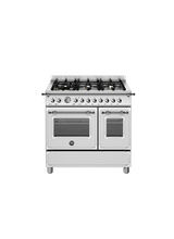 Bertazzoni Heritage 90cm Range Cooker Twin Oven Dual Fuel Stainless Steel HER96L2EXT
