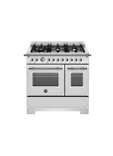 Bertazzoni Heritage 90cm Range Cooker Twin Oven Dual Fuel Stainless Steel HER96L2EXT2