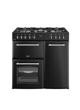 BELLING 444411820 Farmhouse 90cm Dual Fuel Range Cooker - Black