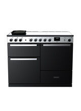 RANGEMASTER EDDLO110EIGBLK/CM1 Edge Deluxe 110cm Induction Range Cooker - Black Glass with Chrome Trim