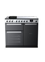 RANGEMASTER EDDL100EIGBLK/CM1 Edge Deluxe 100cm Induction Range Cooker - Black Glass/Chrome