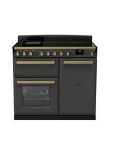 RANGEMASTER ESDL100EIPSLT/AB1 Estel Deluxe 100 Induction Range Cooker - Slate/Brass