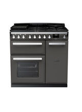 RANGEMASTER ESDL90DFPSLT/CM1 Estel Deluxe 90cm Dual Fuel Range Cooker - Slate with Chrome Trim