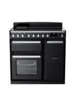 RANGEMASTER ESDL90EIPGBL/CM1 Estel Deluxe 90cm Induction - Gloss Black with Chrome Trim
