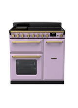 RANGEMASTER ESDL90EIPHTH/AB1 Estel Deluxe 90cm Induction Range Cooker - Heather with Antique Brass Trim