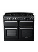 RANGEMASTER ESDLB110DFPGBL/CM1 Estel Deluxe 110cm Dual Fuel Range Cookers - Gloss Black with Chrome Trim
