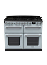 RANGEMASTER ESDLB110DFPMSB/CM1 Estel Deluxe 110cm Dual Fuel Range Cooker - Misty Blue with Chrome Trim