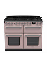 RANGEMASTER ESDLB110DFPPPK/CM1 Estel Deluxe 110cm Dual Fuel Range Cooker - Pale Pink with Chrome Trim