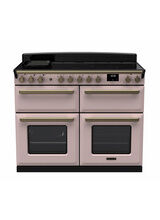 RANGEMASTER ESDLB110EIPPPK/AB1 Estel Deluxe 110cm Induction Range Cooker - Pale Pink with Antique Brass Trim