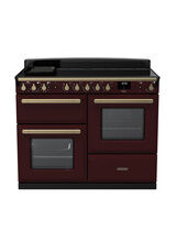 RANGEMASTER ESDLO110EIPBOR/AB1 Estel Deluxe 110 OC Induction - Bordeaux with Antique Brass Trim