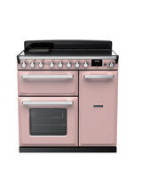 RANGEMASTER ESDL90EIPPPK/CM1 Estel Deluxe 90cm Induction Range Cooker - Pale Pink with Chrome Trim