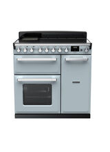 RANGEMASTER ESDL90EIPMSB/CM1 Estel Deluxe 90cm Induction - Misty Blue with Chrome Trim