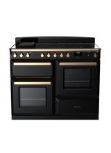 RANGEMASTER ESDLO110EIPGBL/AB1 Estel Deluxe 110 OC Induction - Gloss Black with Antique Brass Trim
