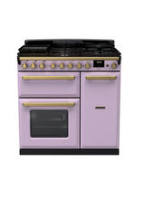 RANGEMASTER ESDL90DFPHTH/AB1 Estel Deluxe 90cm Dual Fuel - Heather with Antique Brass Trim