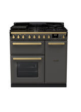 RANGEMASTER ESDL90DFPSLT/AB1 Estel DLX 90 Dual Fuel - Slate/Brass