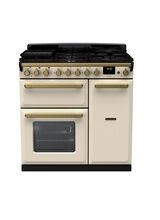 RANGEMASTER ESDL90DFPPCR/AB1 Estel DLX 90 Dual Fuel Range Cooker - Pale Cream/Brass