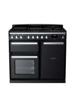 RANGEMASTER ESDL100DFPGBL/CM1 Estel Deluxe 100cm Dual Fuel Range Cooker - Gloss Black/Chrome