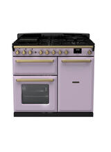 RANGEMASTER ESDL100DFPHTH/AB1 Estel DLX 100 Dual Fuel Range Cooker - Heather/Brass