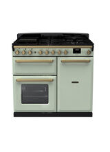 RANGEMASTER ESDL100DFPMNT/AB1 Estel DLX 100 Dual Fuel Range Cooker - Mint/Antique Brass