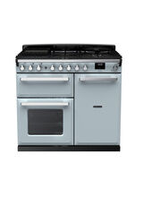RANGEMASTER ESDL100DFPMSB/CM1 Estel Deluxe 100cm Dual Fuel Range Cooker - Misty Blue/Chrome