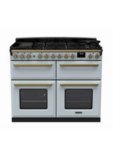 RANGEMASTER ESDLB110DFPMSB/AB1 Estel DLX 110 BC Dual Fuel Range Cooker - Misty Blue/Brass