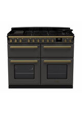 RANGEMASTER ESDLB110DFPSLT/AB1 Estel DLX 110 BC Dual Fuel Range Cooker - Slate/Brass