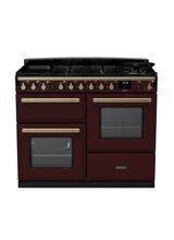 RANGEMASTER ESDLO110DFPBOR/AB1 Estel Deluxe 110cm OC Dual Fuel Range Cooker- Bordeaux/Brass